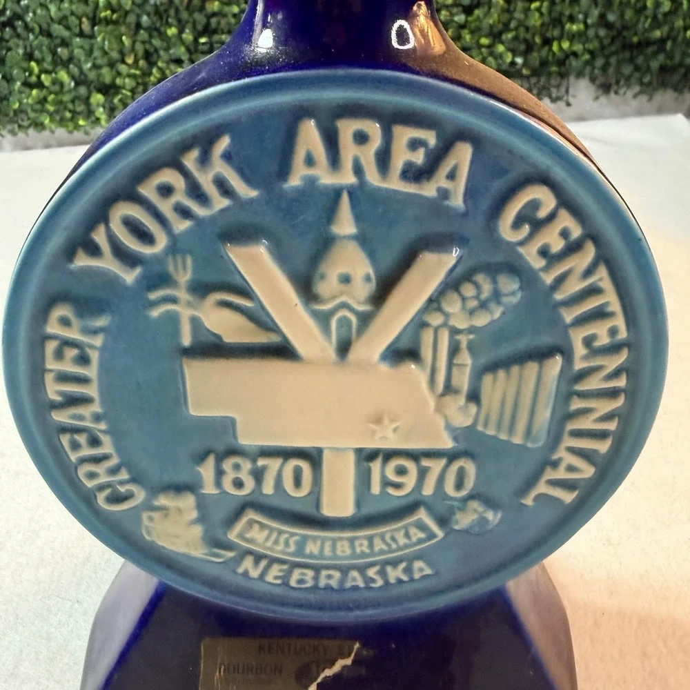 Vintage 1970 Royal Halbur York Nebraska 100th Centennial Decanter Barware Decor